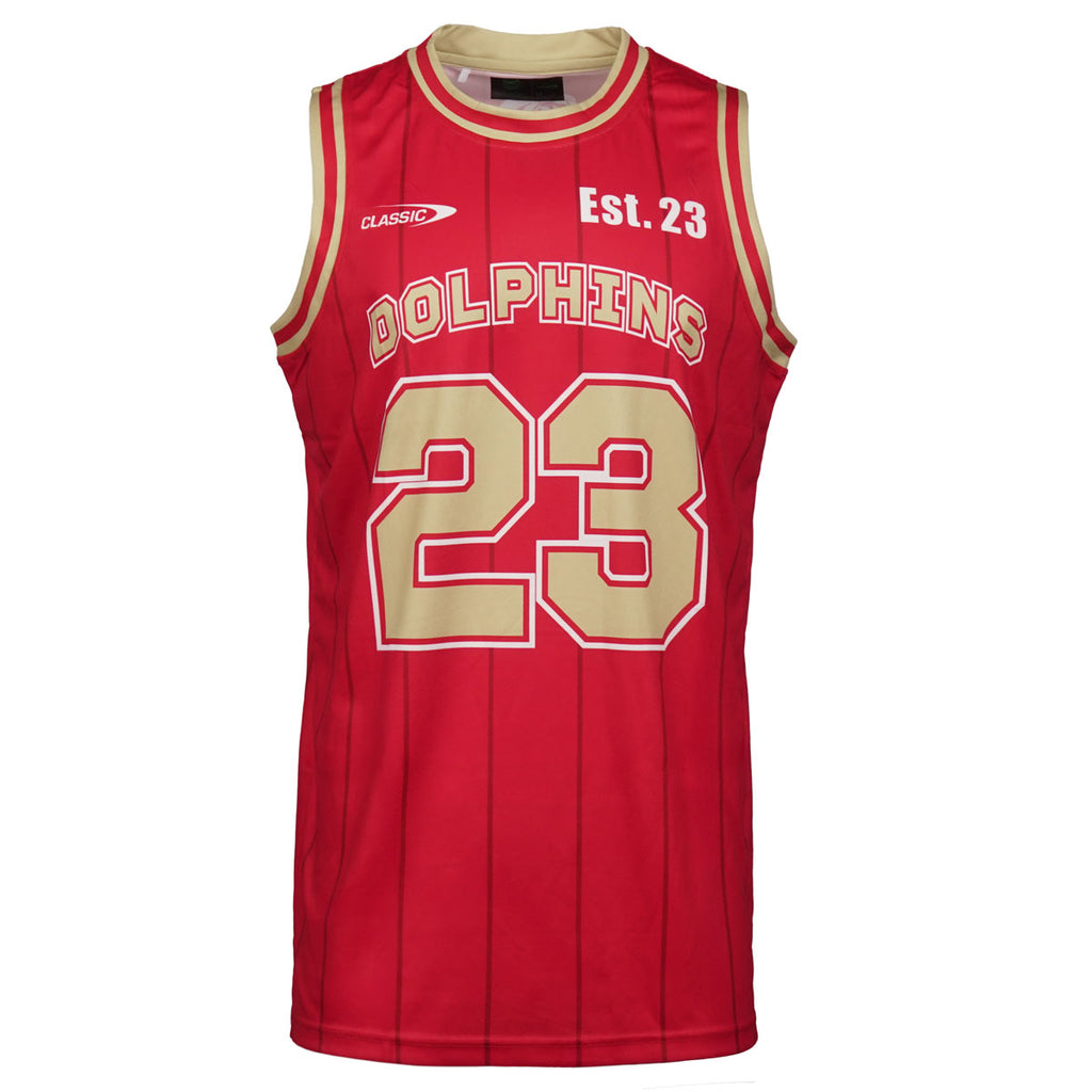 DOLPHINS 24 YOUTH BASKETBALL SINGLET RED