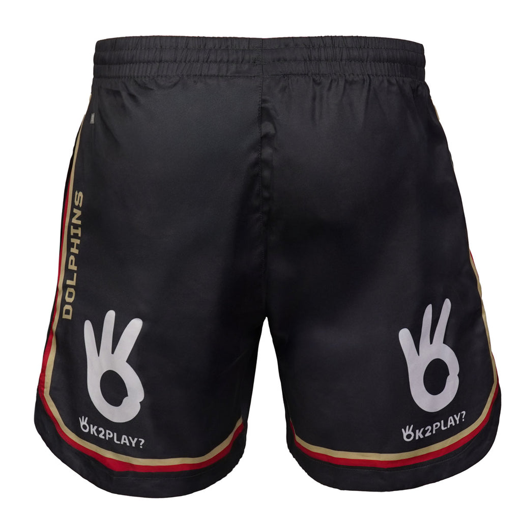 DOLPHINS MENS TRAINING SHORTS CHARC