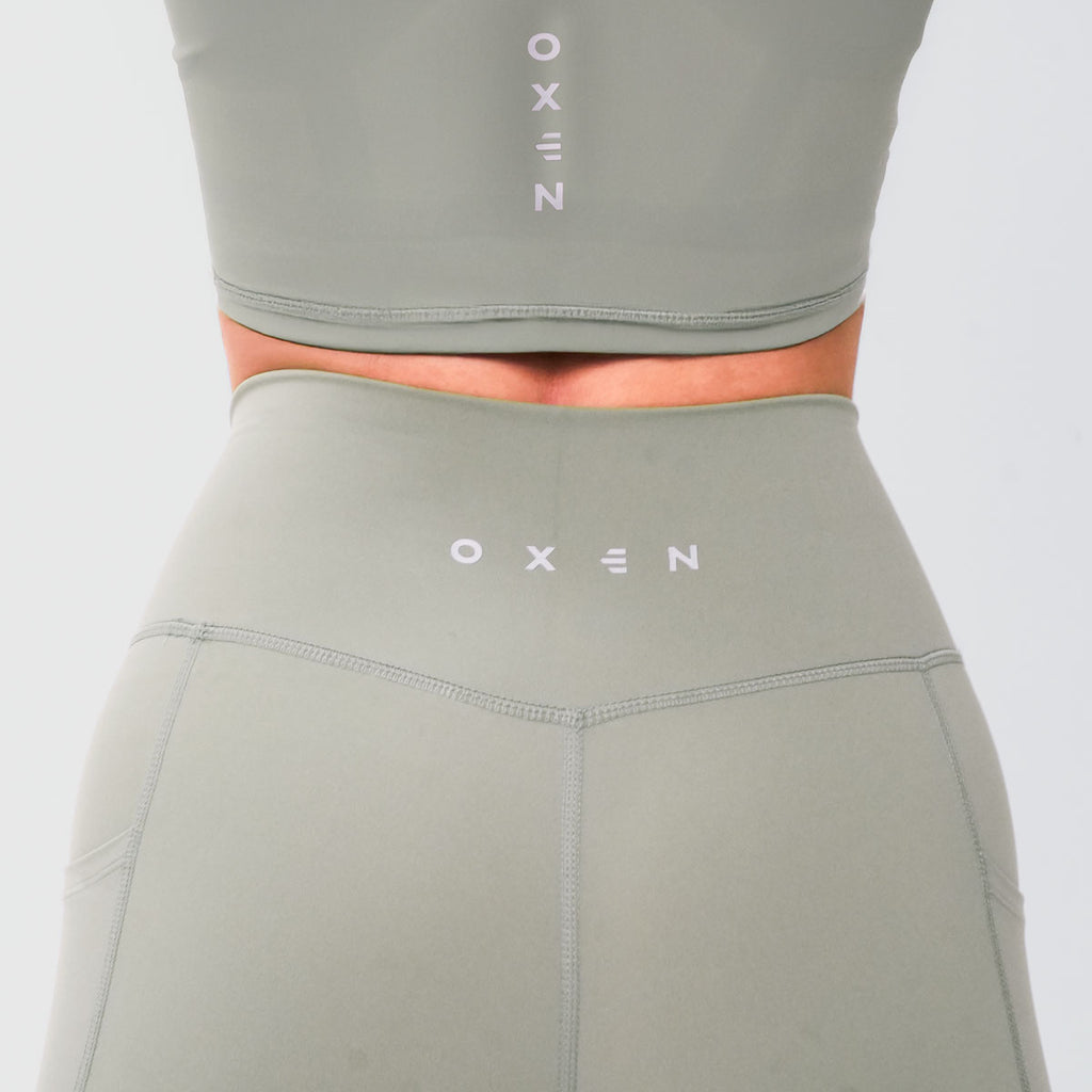 Oxen Womens Endure Sculpt Pocket Leggings Olive