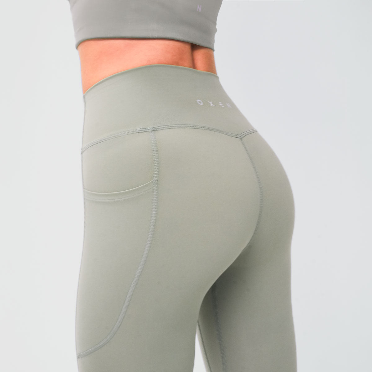 Oxen Womens Endure Sculpt Pocket Leggings Olive