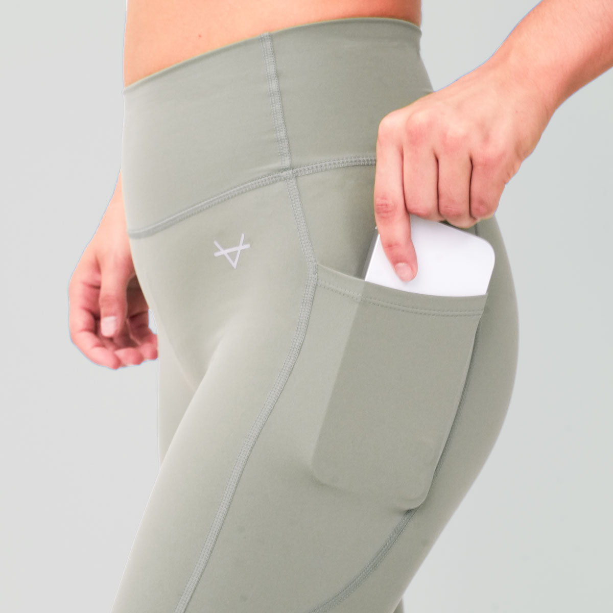 Oxen Womens Endure Sculpt Pocket Leggings Olive