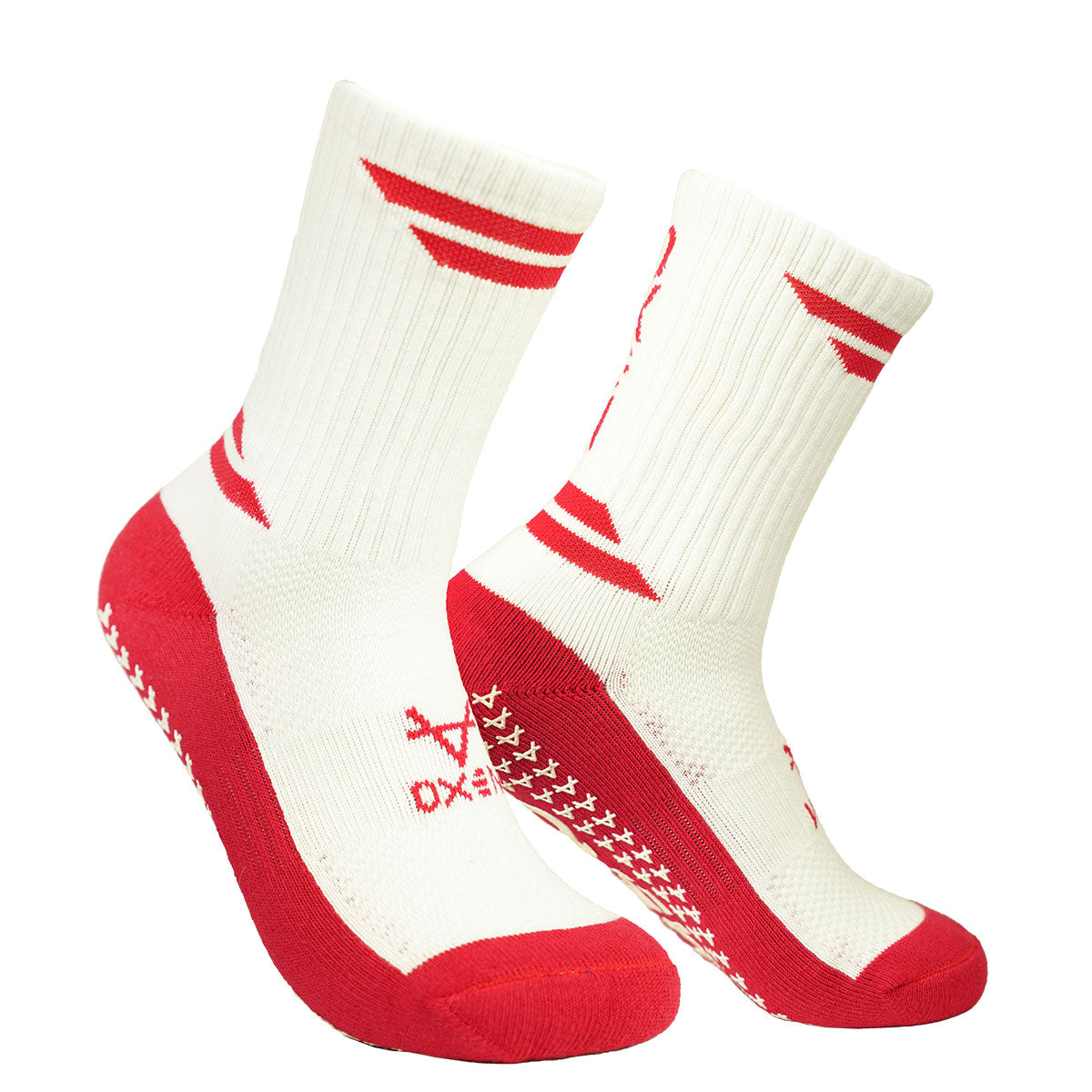 Oxen Grip Socks White/Red JNR
