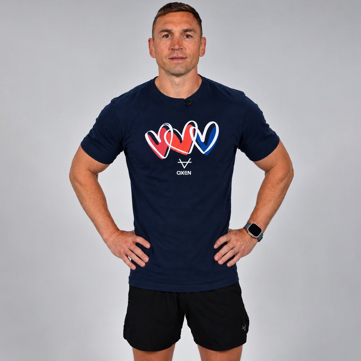 Oxen Hearts Tee Navy