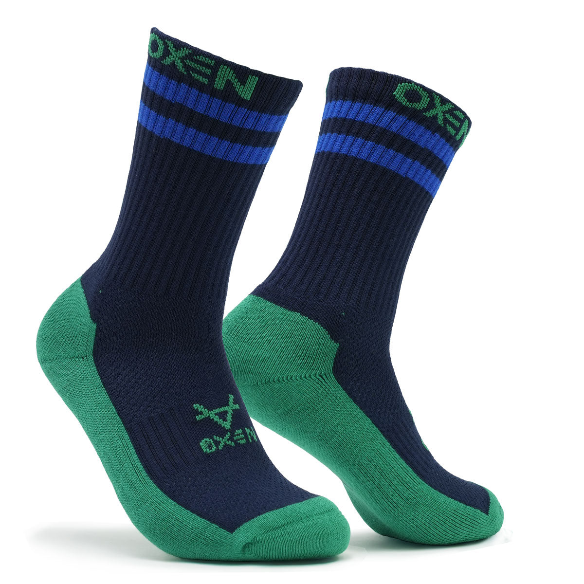 Oxen Nvy/Grn Sports Socks JNR