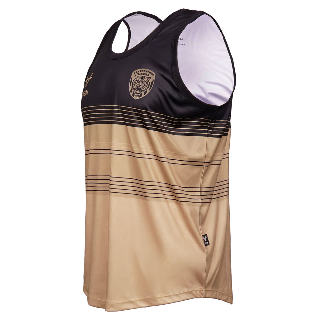 Castleford Tigers 2026 Centenary Print Singlet Blk/Gld JNR