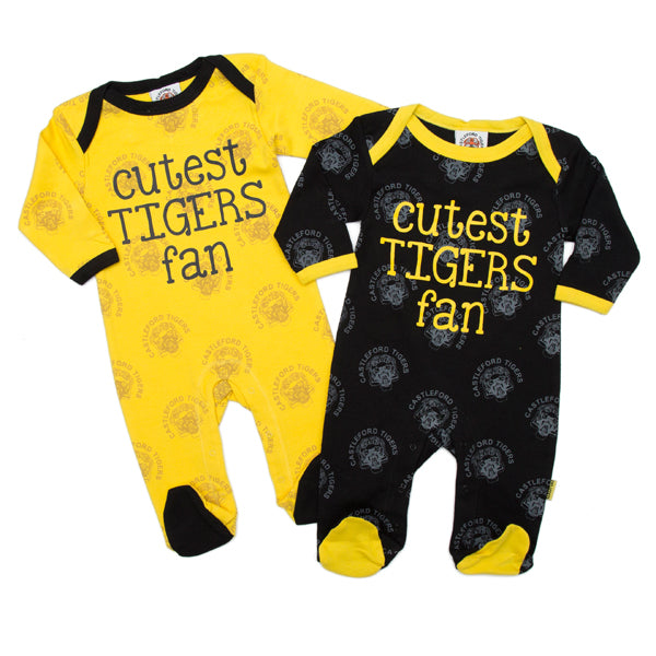 Castleford Tigers Amber 2 Pack Sleepsuit