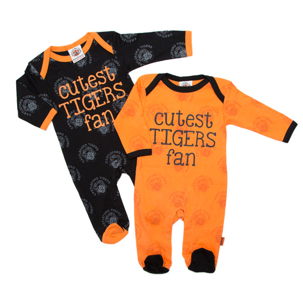 Castleford Tigers Orange 2 Pack Sleepsuit