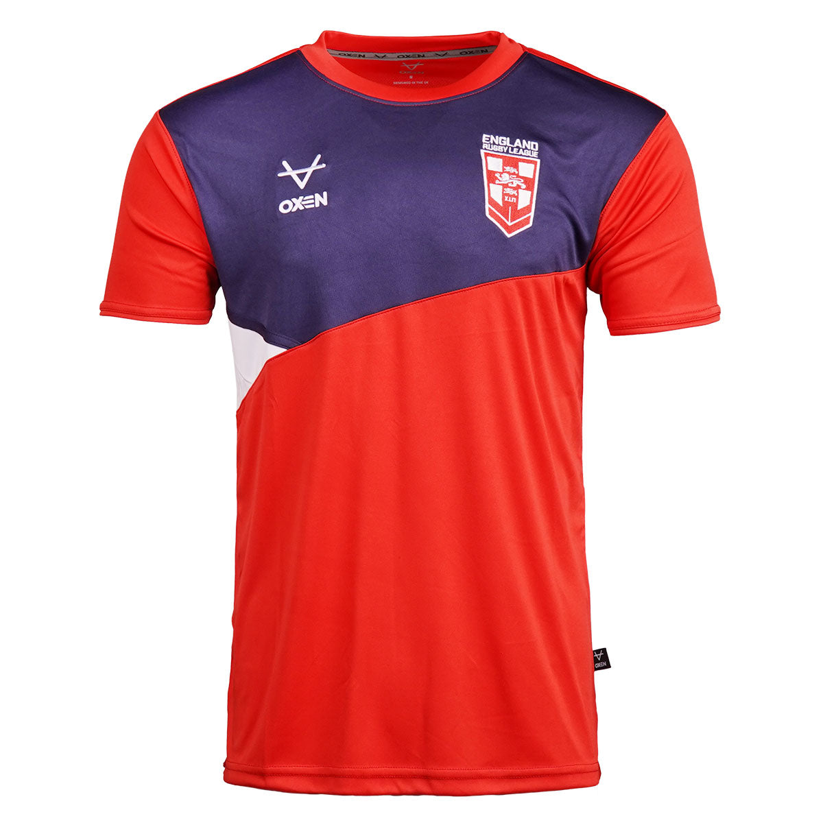 England RL Chest Panel Tee Red JNR