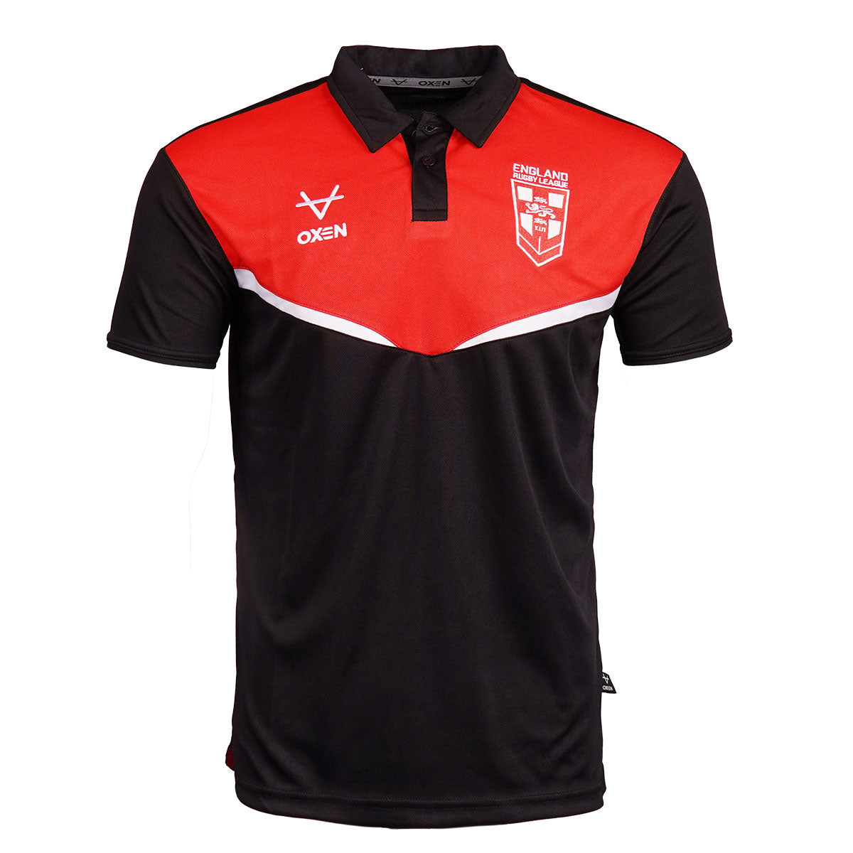 England RL Front Panel Polo Black