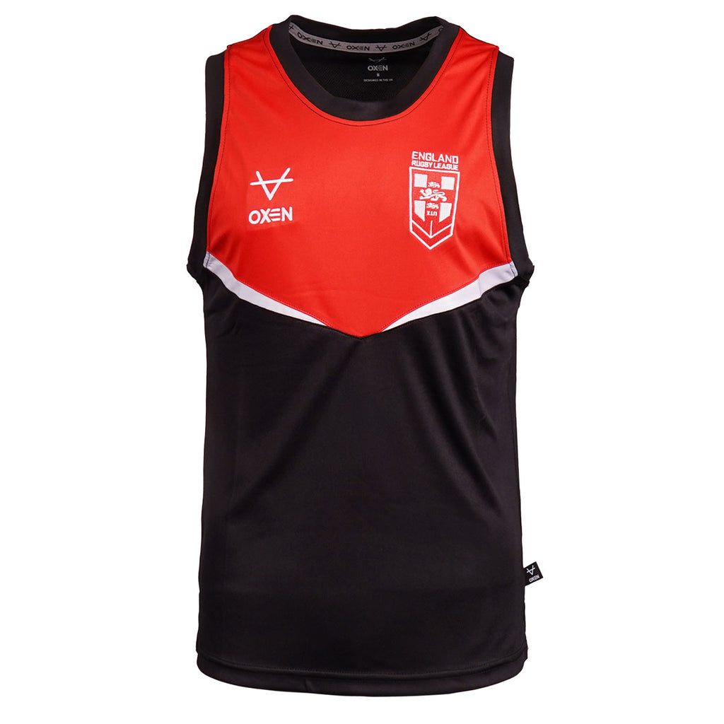 England RL Front Panel Singlet Black JNR