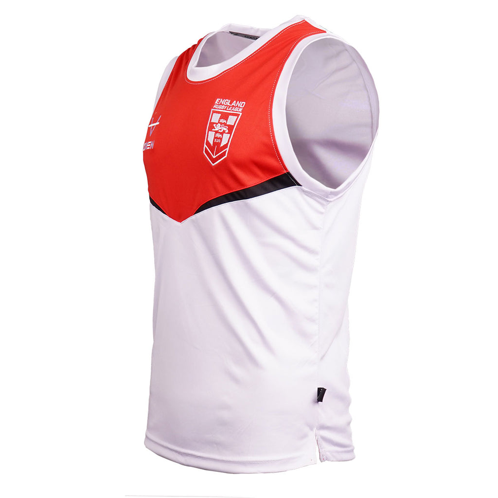 England RL Front Panel Singlet White