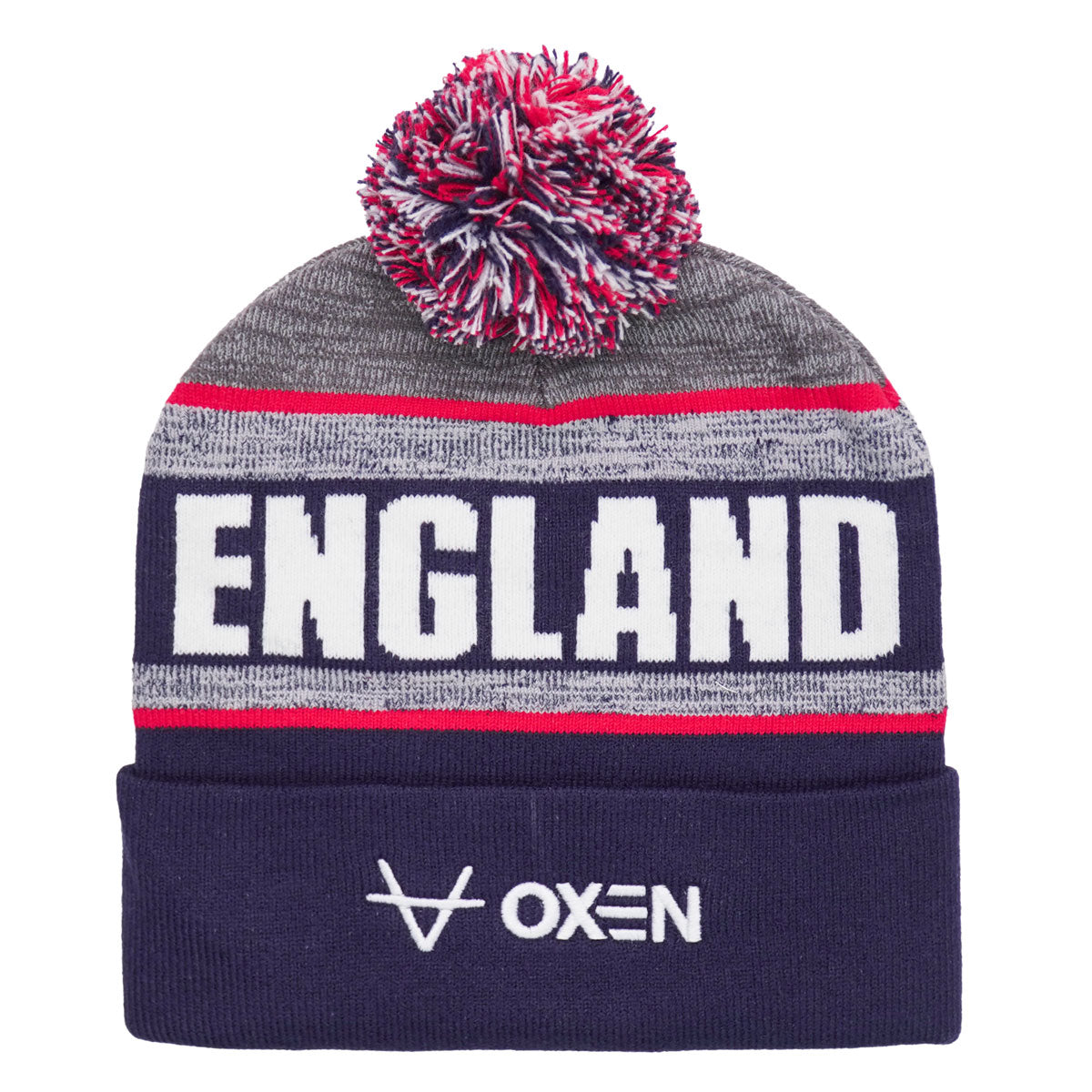 England RL Marl Text Bobble Hat
