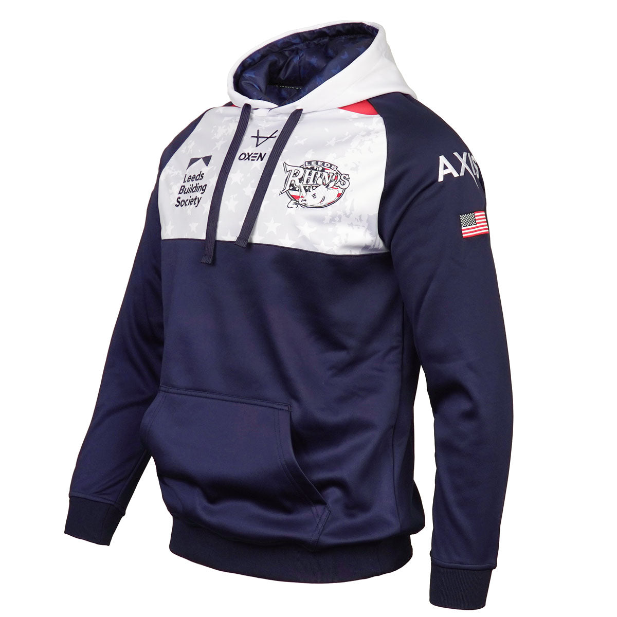 Leeds Rhinos 2026 USA OH Hoody Wht JNR