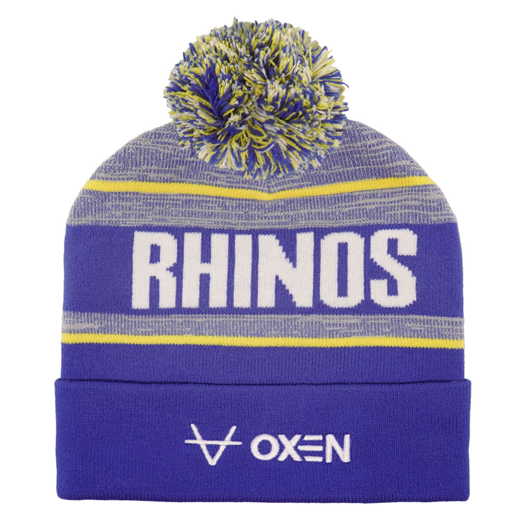 Leeds Rhinos Marl Text Bobble Hat