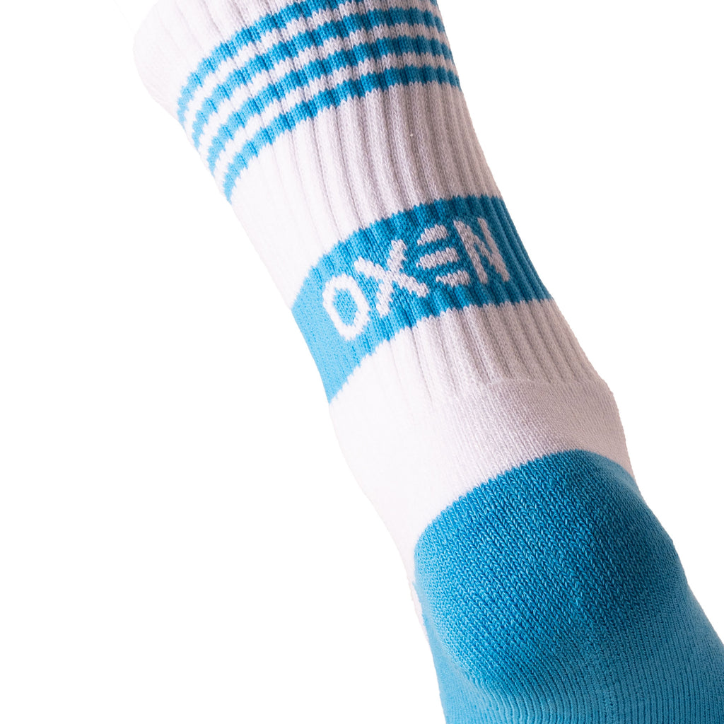 Oxen Band Crew Socks White/Blue