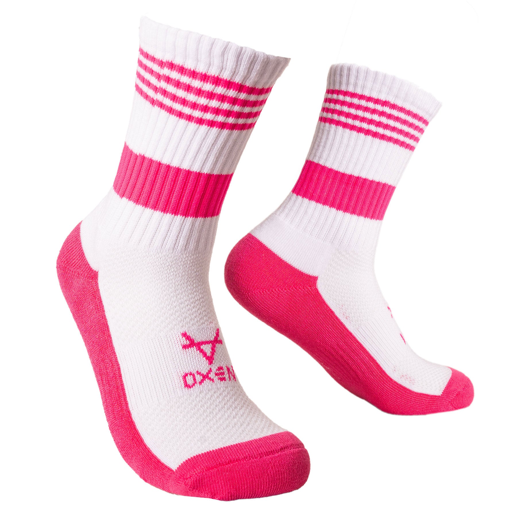 Oxen Band Crew Socks White/Pink