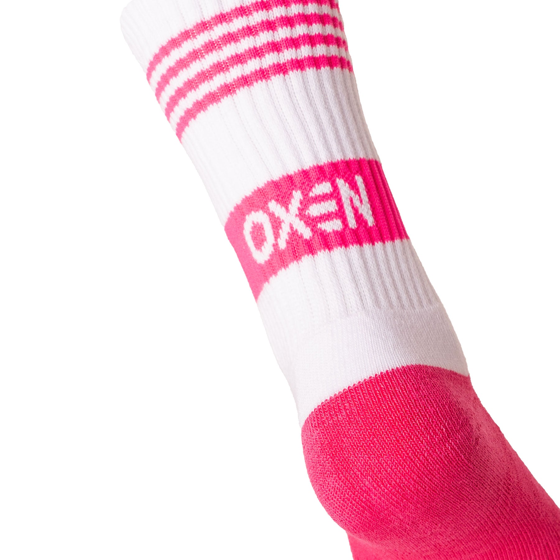 Oxen Band Crew Socks White/Pink