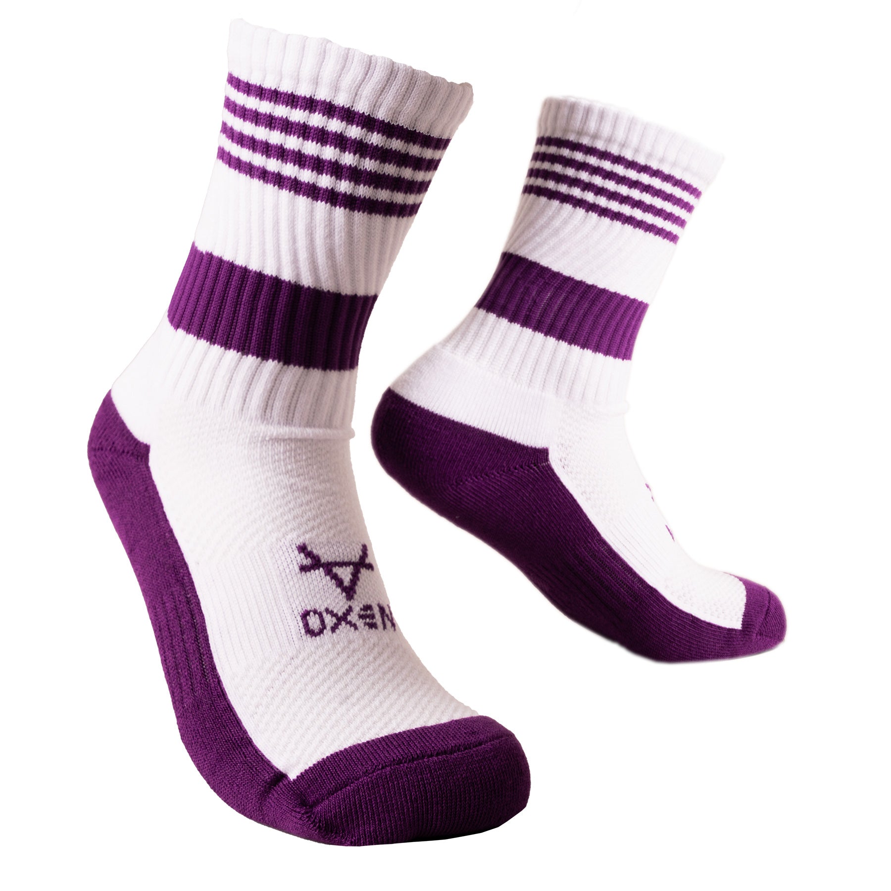 Oxen Band Crew Socks White/Purple