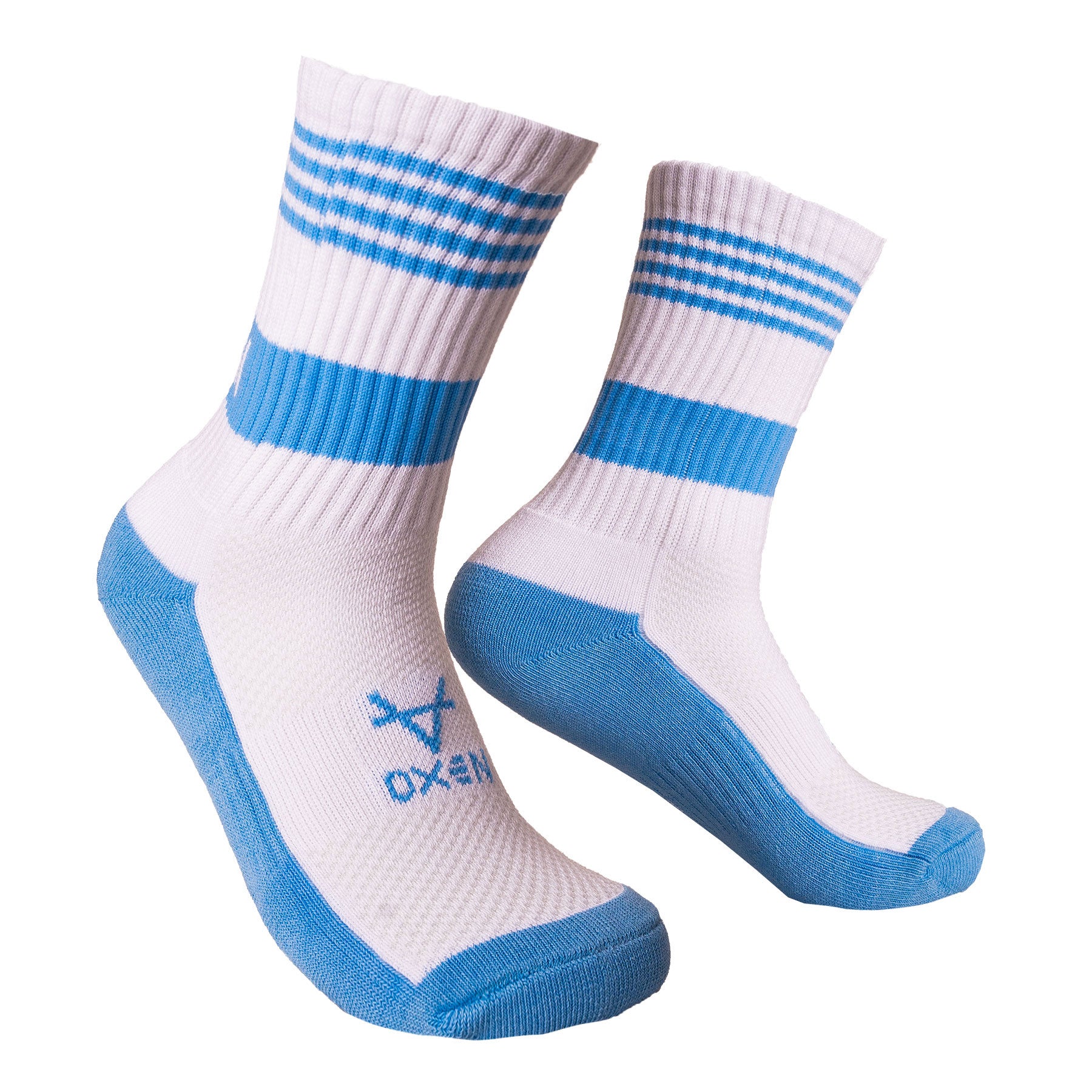 Oxen Band Crew Socks White/Sky