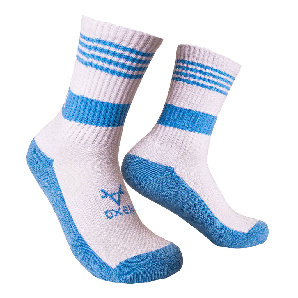 Oxen Band Crew Socks White/Sky