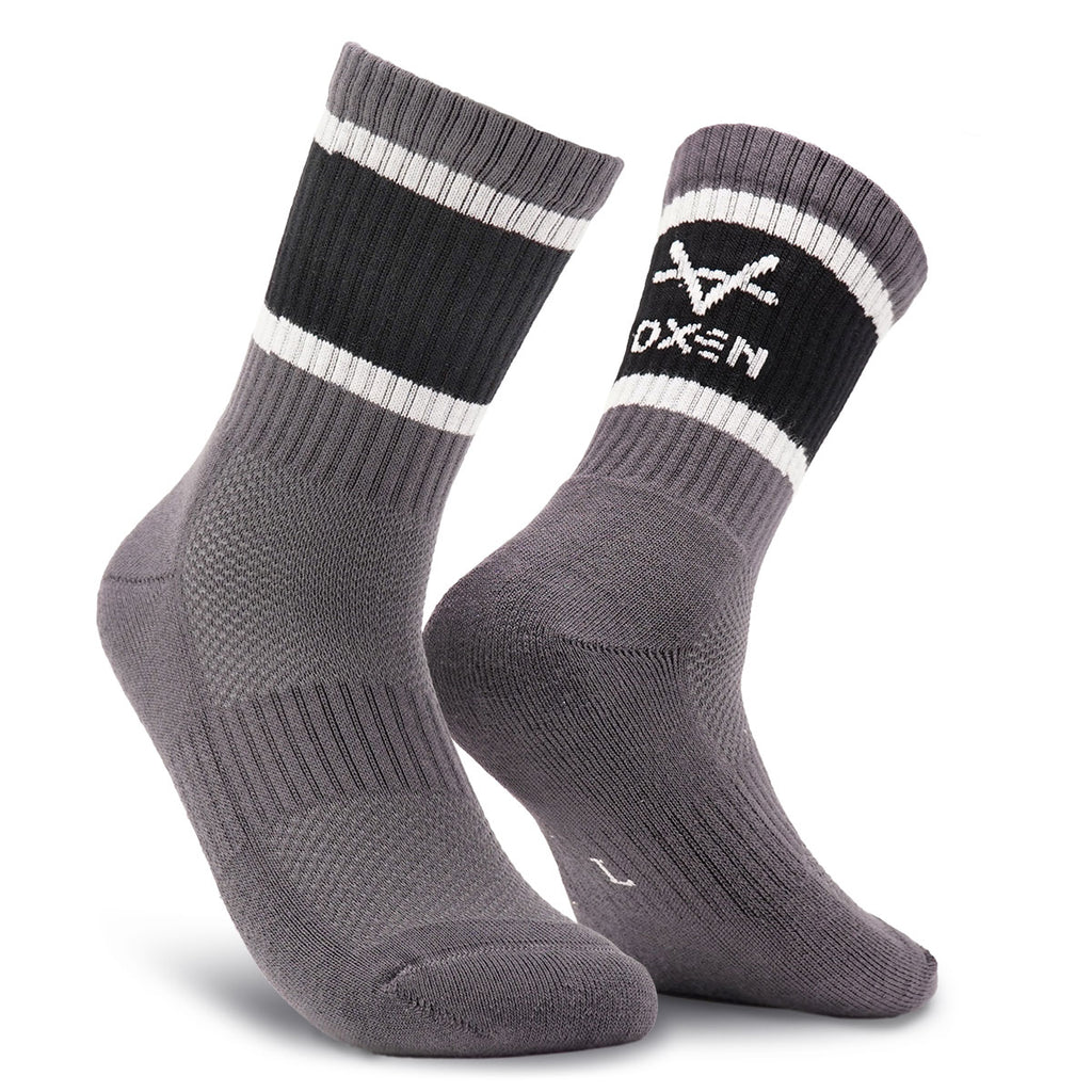 Oxen Block Sports Socks Charcoal/Black/White
