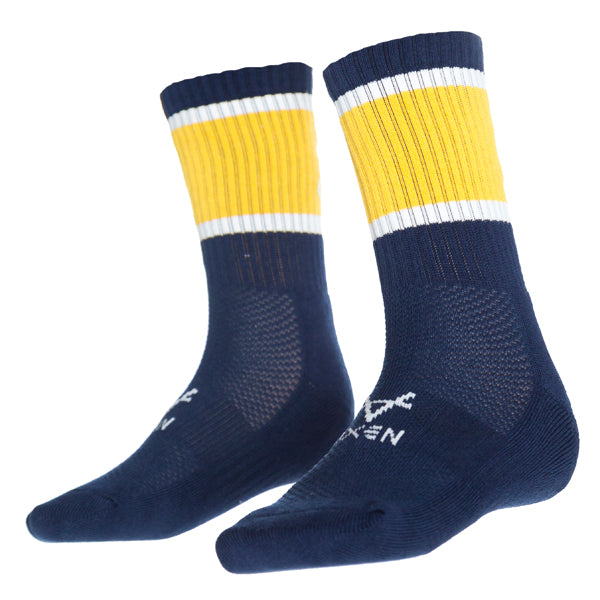 Oxen Block Sports Socks Navy/Amber/White
