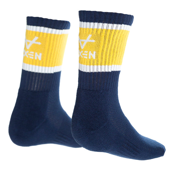 Oxen Block Sports Socks Navy/Amber/White