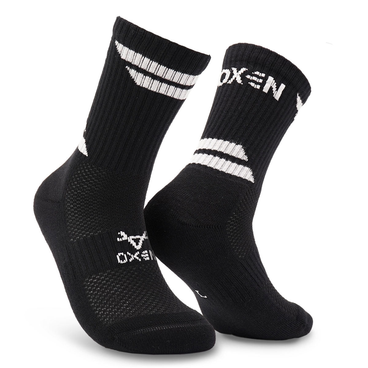 Oxen Contrast Crew Socks Black/White JNR