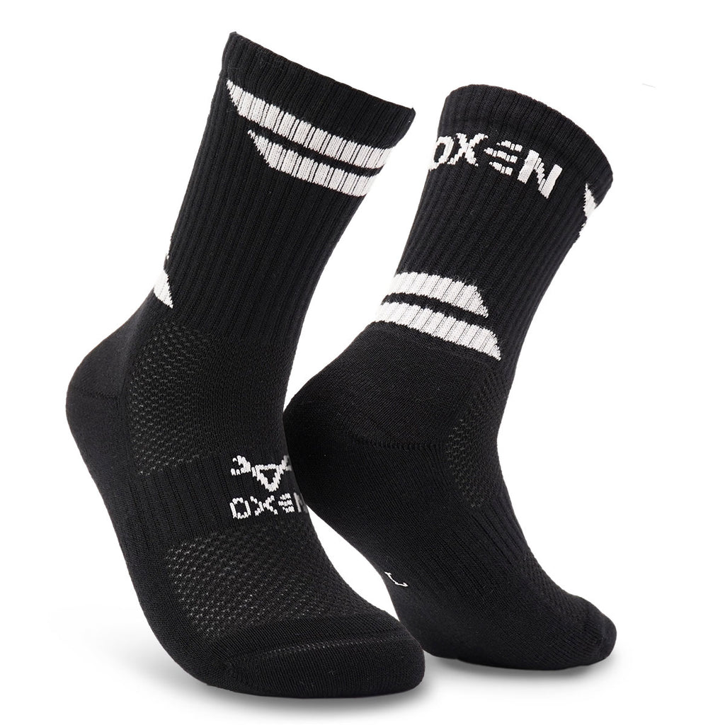 Oxen Contrast Crew Socks Black/White