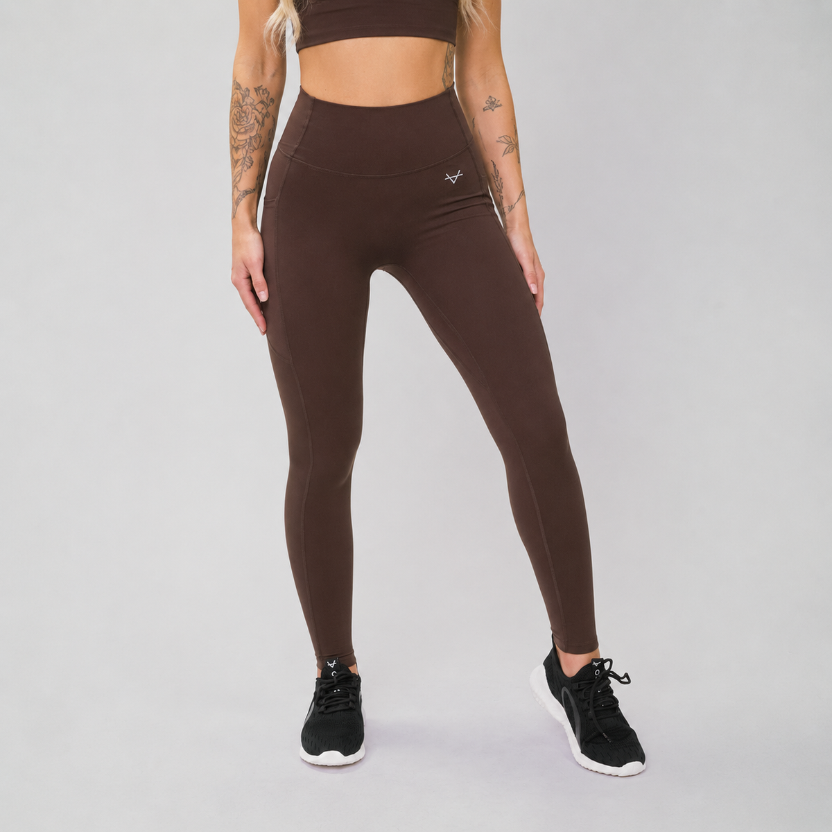 Oxen Womens Endure Sculpt Pocket Leggings Choc