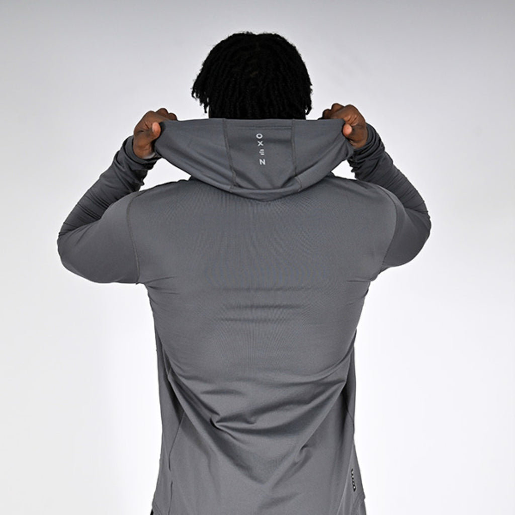 Oxen Mens Endure FZ Performance Hoody Fossil