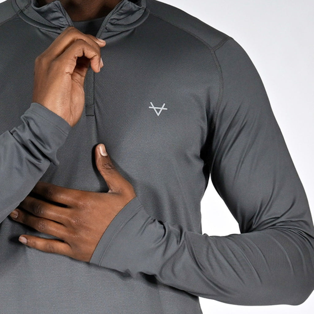 Oxen Mens Endure Performance QZ Midlayer Fossil