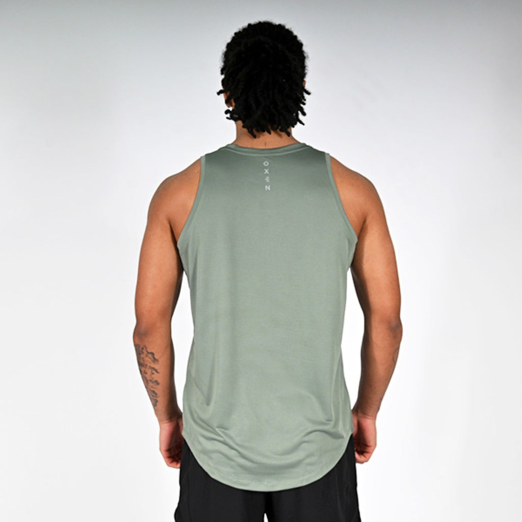 Oxen Mens Endure Performance Singlet Olive