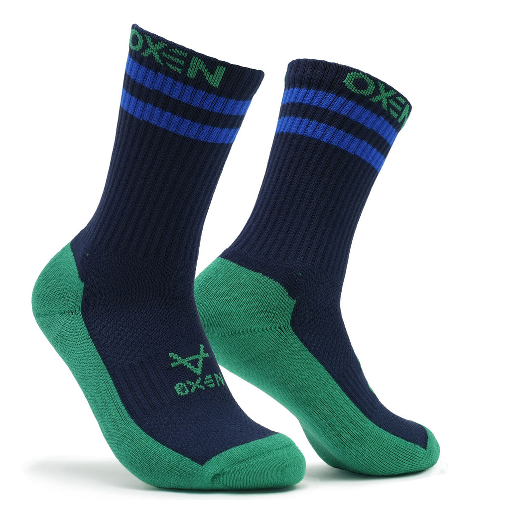 Oxen Nvy/Grn Sports Socks