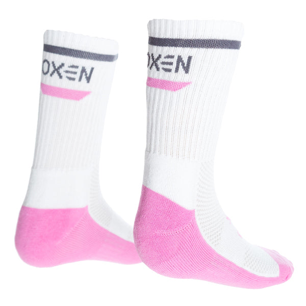 Oxen Stripe Sports Socks White/Pink/Grey