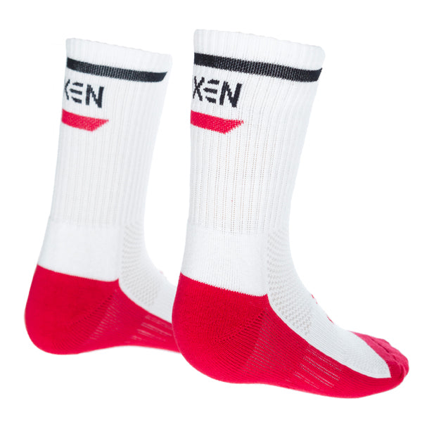 Oxen Stripe Sports Socks White/Red/Black