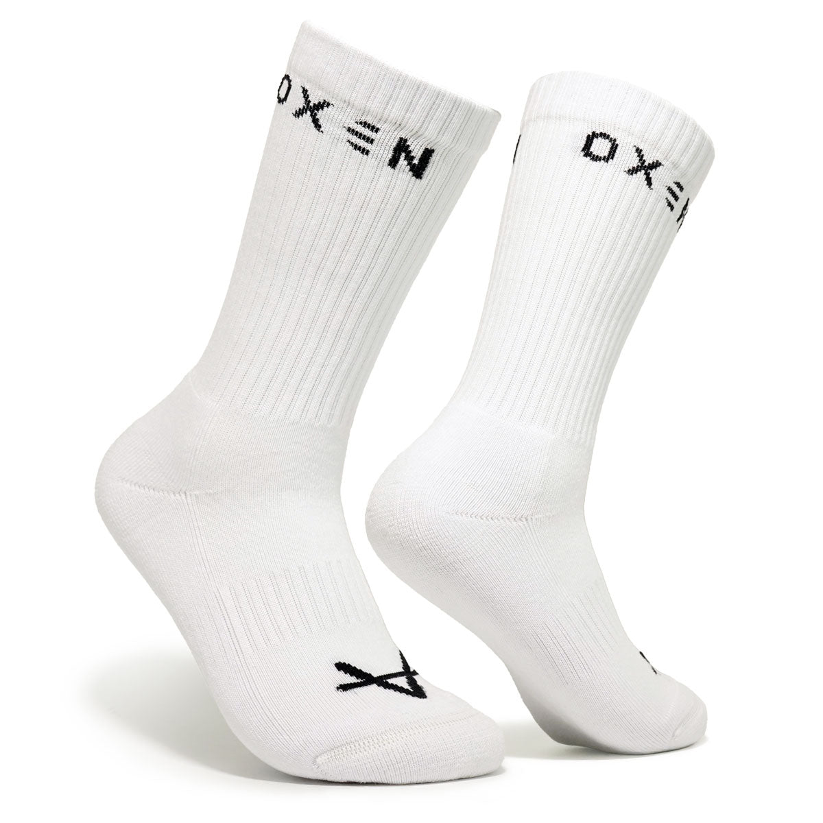 Oxen Text Crew Socks White JNR