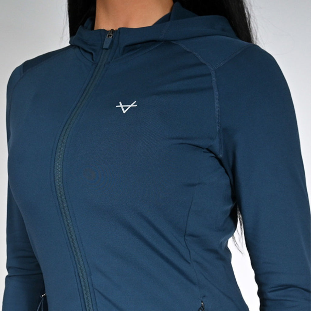 Oxen Womens Endure FZ Performance Hoody Sapphire