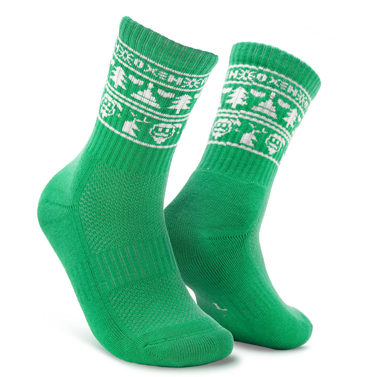 Oxen Christmas Socks Green