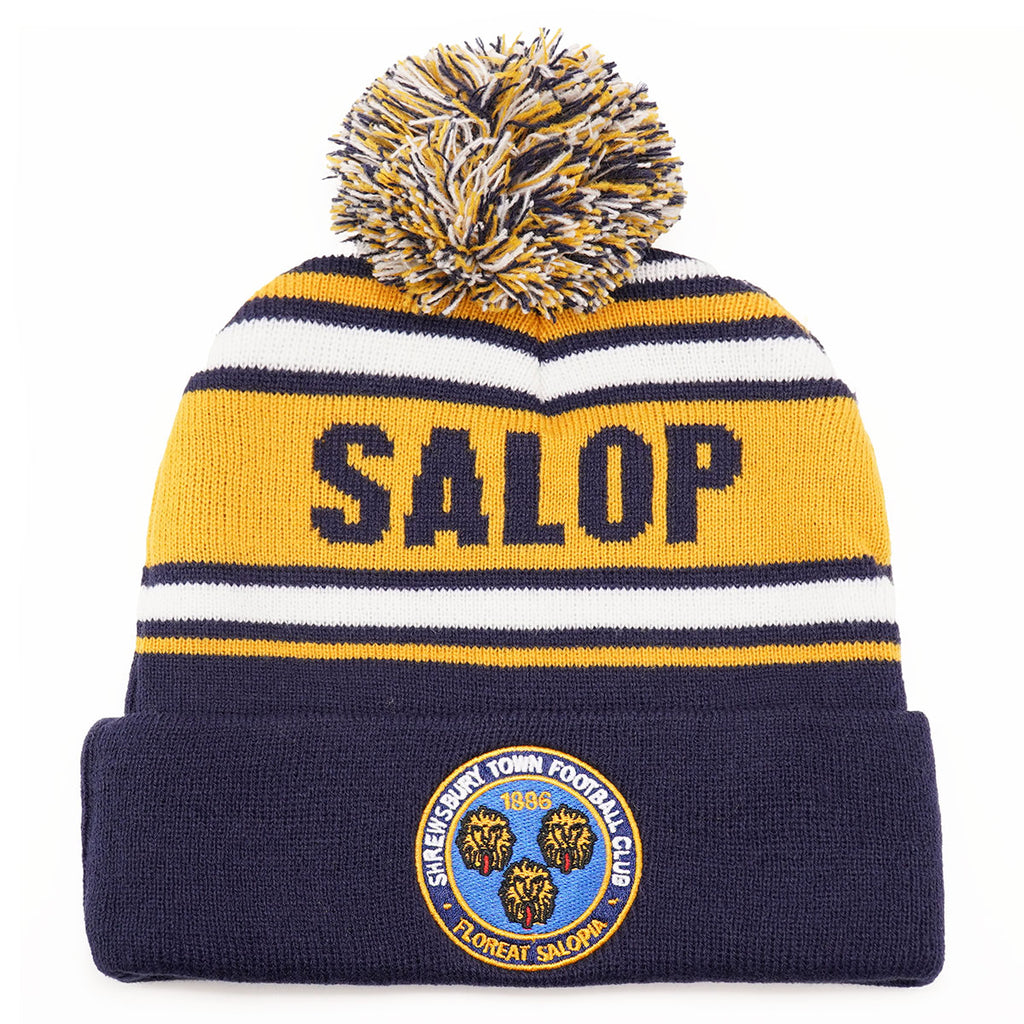 Shrewsbury Town Salop Text Bobble Hat